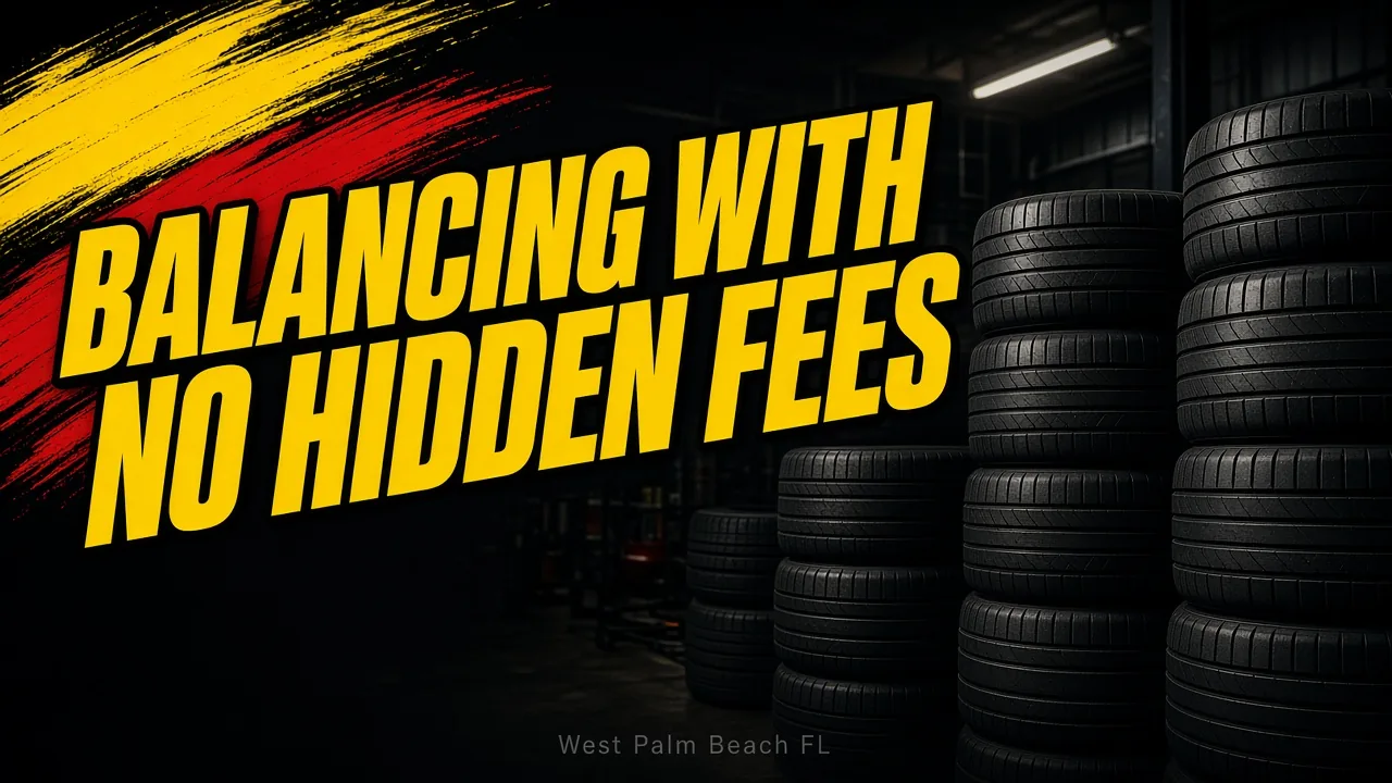 Wheel balancing with no hidden fees — West Palm Beach tire shop on Military Trl